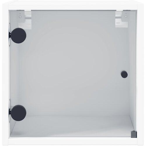  Noćni ormarići sa staklenim vratima 2 kom bijeli 35x37x35 cm Slike