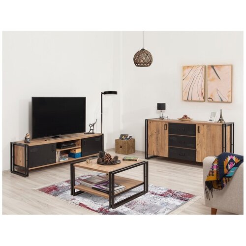 Hanah home Set namje&scaron;taja za dnevni boravak COSMO-TKM.1, Smeđe-crni Cijene