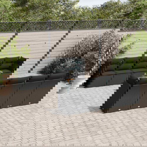 vidaXL 9-dijelni set vrtnih sofa s jastucima crni od poliratana Cijene