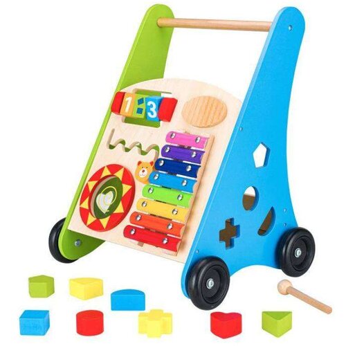 ECO TOYS edukativna drvena guralica činele + kocke Cene