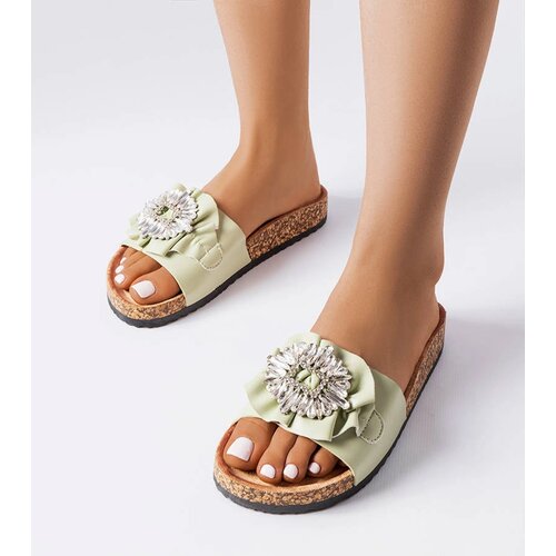 Gemre Green flip-flops on a cork sole Roy Cene