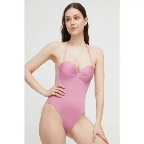 Max Mara Beachwear Jednodijelni kupaći kostim boja: ružičasta, čvrste košarice