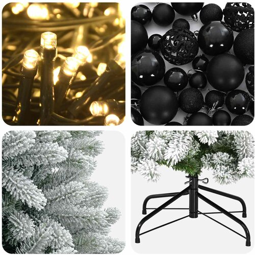  Umjetno božićno drvce s kuglicama 120 cm 150 LED lampica Slike