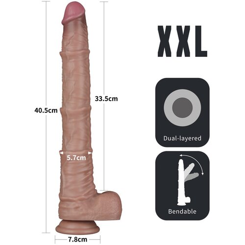 Lovetoy 2025 Dildo Lovetoy Dual Layered Bendable Xxl 40,5 Cm Slike