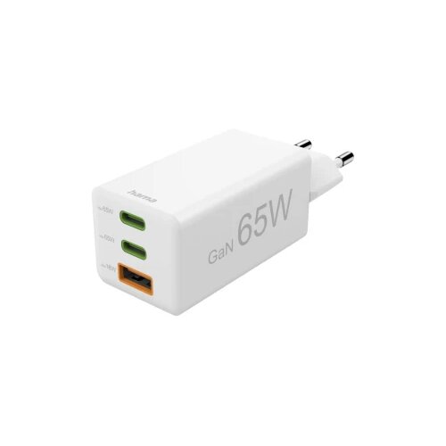 Hama 65W PD USB-C USB-A stenski polnilnik bele barve, (5000277582) Slike