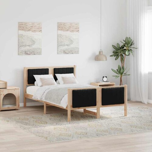  Okvir kreveta Smeđa i crna 120 x 200 cm Masivna borovina Cene