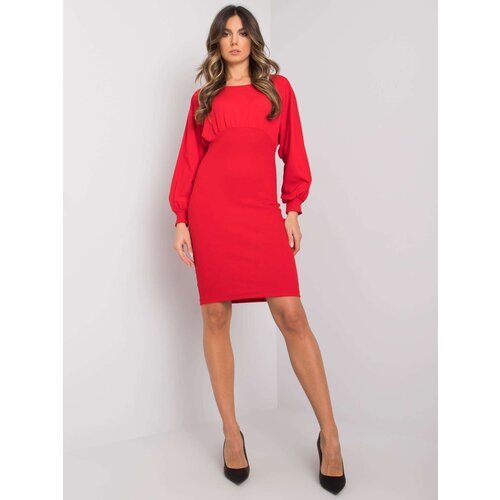 RUE PARIS Dress-RV-SK-7337.19-Red Slike