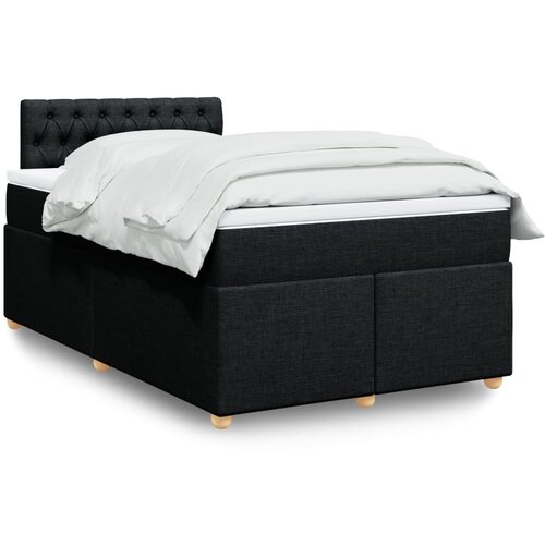 vidaXL Box spring postelja z vzmetnico črn 120x200 cm blago Cene
