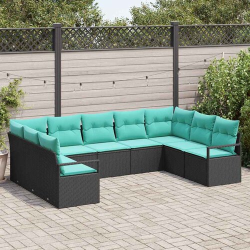  Set sofe 9 kom. Crna poliratan 289 x 177 x 85 cm Cene