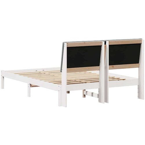  Okvir za krevet s uzglavljem Bijelo 135 x 190 cm tkanina Slike