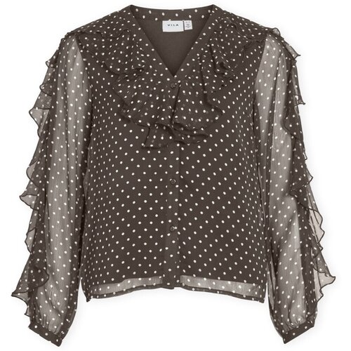Vila Topi & Bluze Top Harley - Chocolate Brown/White Kostanjeva Cene