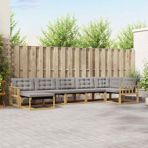  Set vanjskih sofa 7 kom. Bijela i svjetlosiva 406 x 168,5 x 73 cm Cene