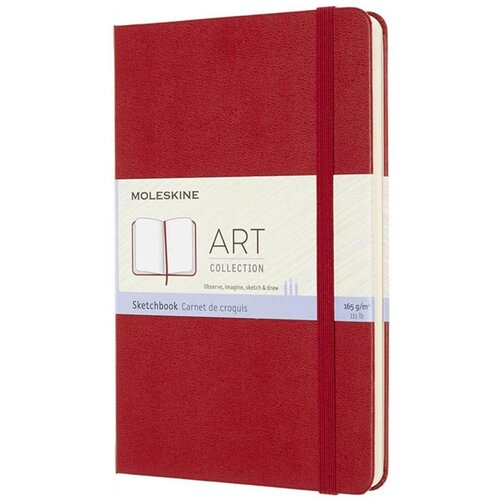Moleskine Beležnica Sketchbook M trde platnice, rdeča &amp;ndash; brezčrtna Slike