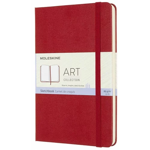 Moleskine Beležnica Sketchbook M trde platnice, rdeča – brezčrtna