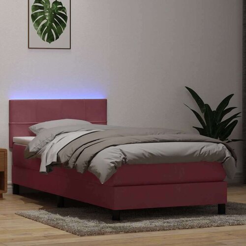 Box spring postelja z vzmetnico roza 90x210 cm žamet, (21792370) Cene