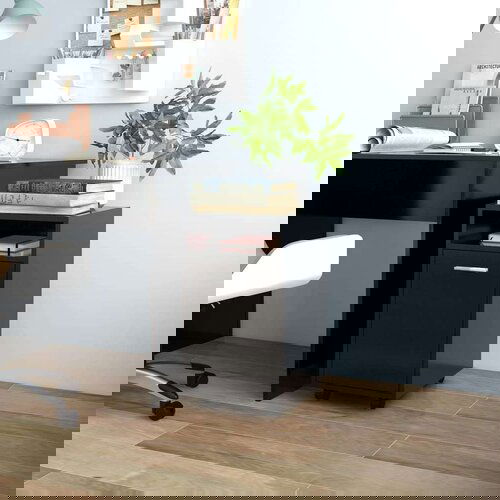 vidaXL Bočni ormarić s kotačima crni 33 x 38 x 60 cm od iverice Cijene
