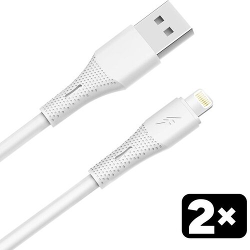 Avax Kabl CB4302 2X / USB-A to Lightning / 12W / 1.5 m / White Slike