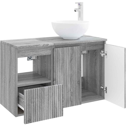  Set namje&amp;scaron;taja za kupaonicu 2 kom. Siva Sonoma 49.5 x 41 x 80 cm Slike
