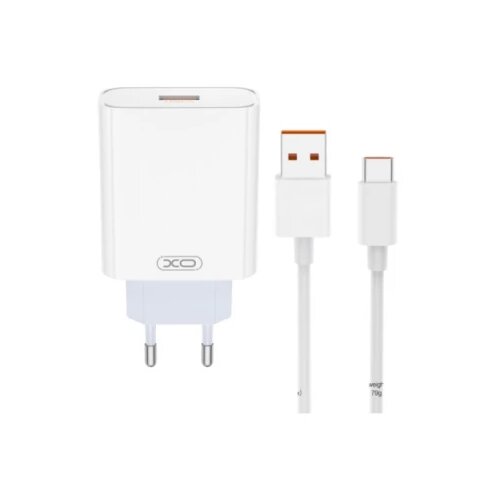 XO Kućni punjač sa kablom od 120W (USB-A) L164, Beli Slike