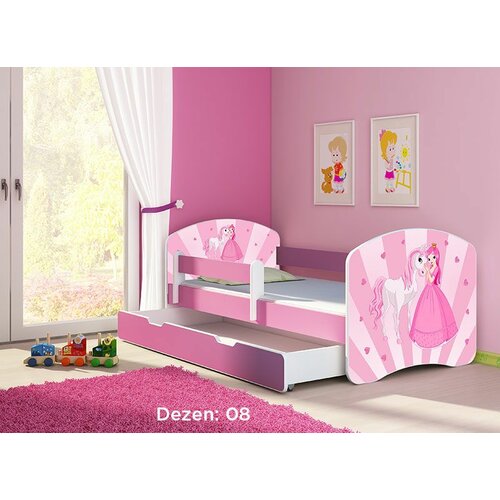 ACMA dečiji krevet ii 180x80 f + dušek 6 cm pink 8 Cene