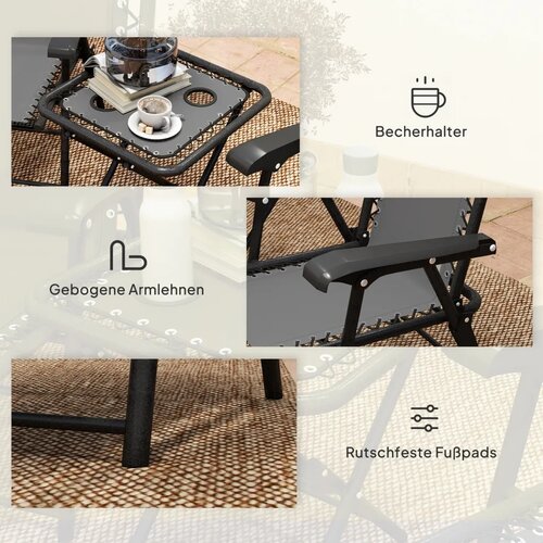  3-dijelni čelični bistro set vrtni namje&amp;scaron;taj sa sklopivim stolom i stolicama tamno siva Slike