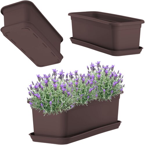 KADAX Balkonsko korito 40 cm Cvetlični lonček Stojalo za cvetlične lončke Stojalo za balkonske rože, (5000353224) Slike