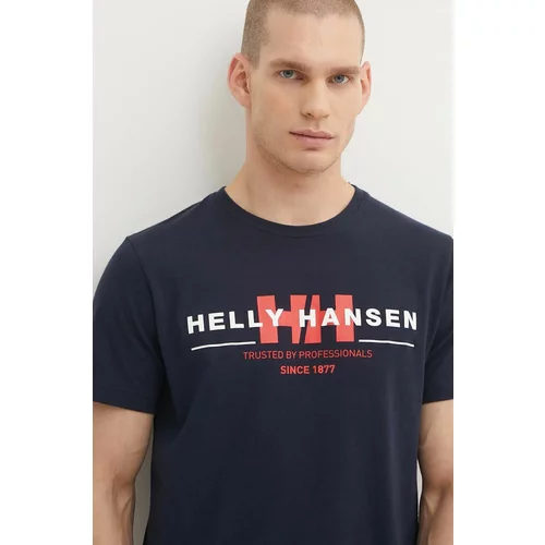 Helly Hansen Pamučna majica boja: tamno plava, s uzorkom