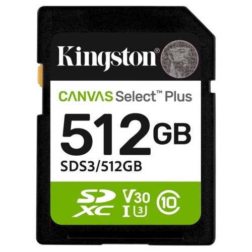 Kingston Canvas Select Plus SD 512GB Class10 UHS-I U3 V30 SDS3/512GB spominska kartica Cene