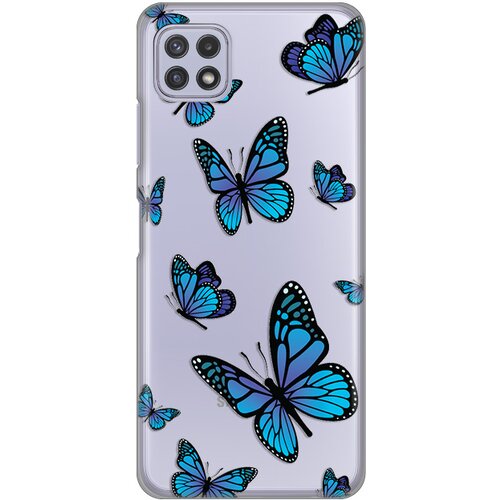 maska silikonska print skin za samsung A226B galaxy A22 5G blue butterfly Slike