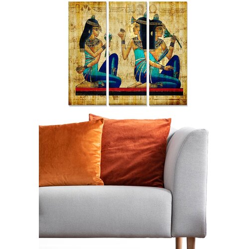 Wallity MDF1279875 Multicolor Decorative MDF Painting (3 Pieces) Cene