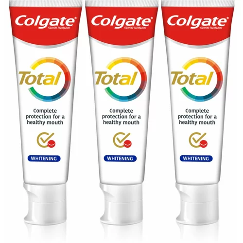 Colgate Total Whitening zobna pasta za beljenje zob 3 x 75 ml