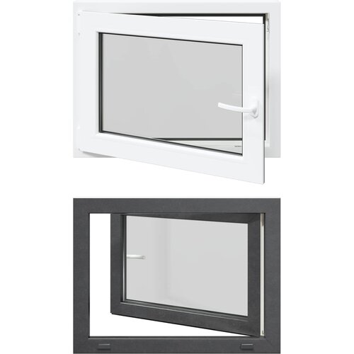  Prozor za podrum RISOR 80 x 60 cm PVC i staklo Antracit Slike