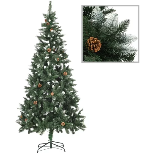  Umjetno božićno drvce sa šiškama i bijelim sjajem 210 cm