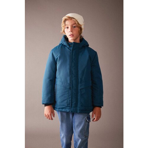 Defacto boy's Water Repellent Hooded Fleece Lined Coat Slike