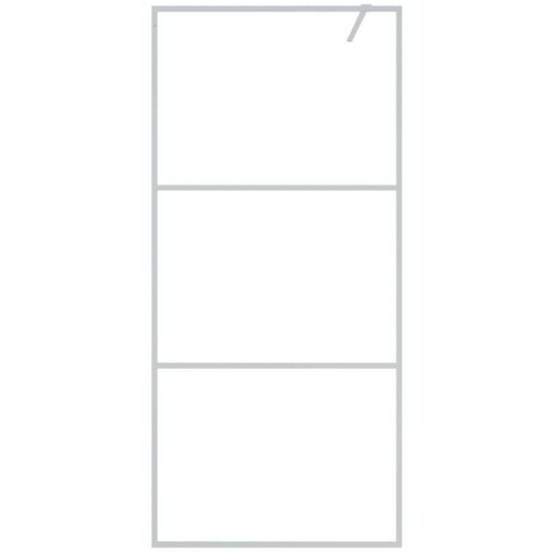 Pregrada za tu&amp;scaron; srebrna 90 x 195 cm s prozirnim staklom ESG Slike