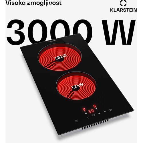 Klarstein Staklokeramička ploča za kuhanje Hito | 2 zone za kuhanje | 3000 W | 9 razina snage | 30 cm Slike