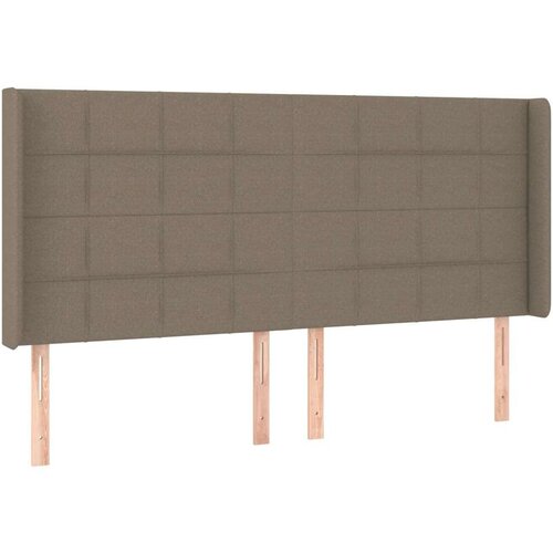 VidaXL Krevet box spring s madracem LED smeđesivi 180x200 cm tkanina Slike