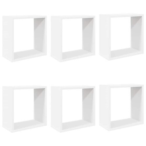  Kockaste zidne police 6 kom bijele 30 x 15 x 30 cm Slike