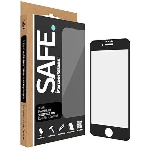 PanzerGlass SZKŁO HARTOWANE SAFE BY EDGE-TO-EDGE NA IPHONE SE 2020 / SE 2022 / 8 / 7 / 6 / 6S - Z CZARNĄ RAMKĄ, (21911547) Cene