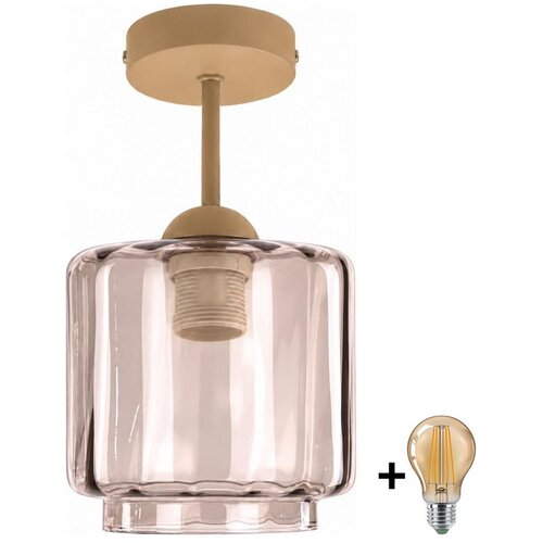 Brilagi LED Nadgradni luster R GLASS 1xE27/60W/230V prečnik 15 cm bež/zadimljeno bež Slike