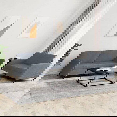 VidaXL 2-dijelni set sofa tamnosivi bar&amp;scaron;unasti Slike