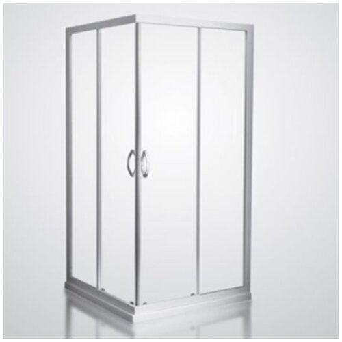 Armal kvadratna tu&amp;scaron; kabina z drsnimi vrati DOMINO 90, beli profili, mat steklo 6 mm, 90X90X190 cm Slike