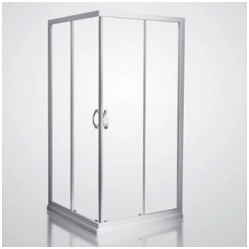 Armal kvadratna tuš kabina z drsnimi vrati DOMINO 90, beli profili, mat steklo 6 mm, 90X90X190 cm