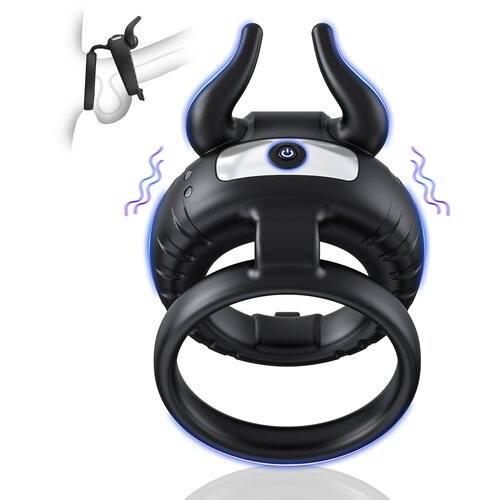 Paloqueth Dual Vibrating Soft Silicone Cock Ring with 10 Powerful Vibrations Black Cijene
