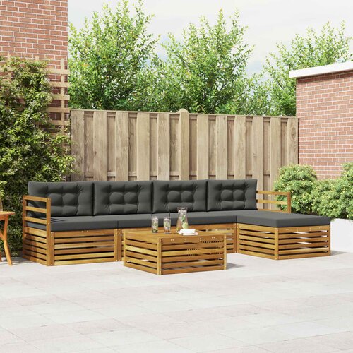  Set vanjskih sofa 6 kom. Prirodna i antracit Cene