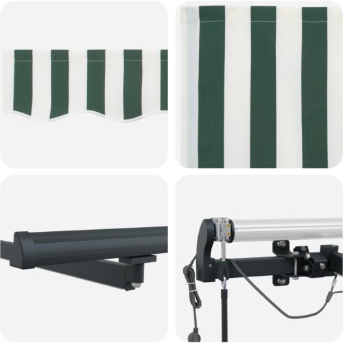  Automatska uvlačiva tenda s LED zelena i bijela 300x250 cm Slike