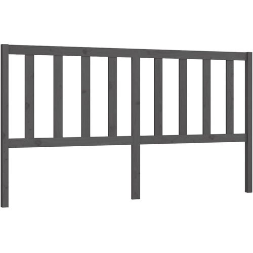  Uzglavlje za krevet sivo 206 x 4 x 100 cm od masivne borovine Slike