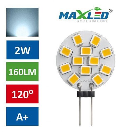 MAX-LED LED žarnica - sijalka G4 2W (15W) 12V hladno bela 6000K Cene