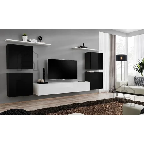 ASM Meble Dnevni TV regal Switch IV 320 cm - črn/bel