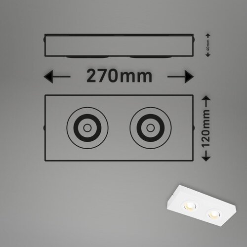 BRILONER 3996026 - LED spot svetiljka CTS 2xLED/4W/230V 2700/4000K, bela Slike
